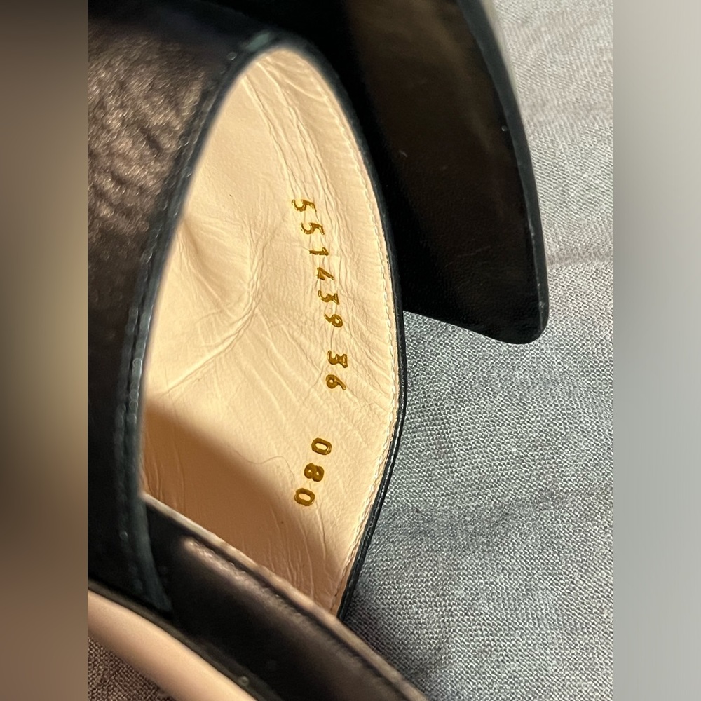 Gucci— Madelyn Malaga Crystal Square G Leather Mules 35 / 36 Block Heel - Picture 12 of 16
